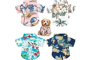 Weewooday Breathable Cool 4 Pieces Pet Summer T-Shirts
