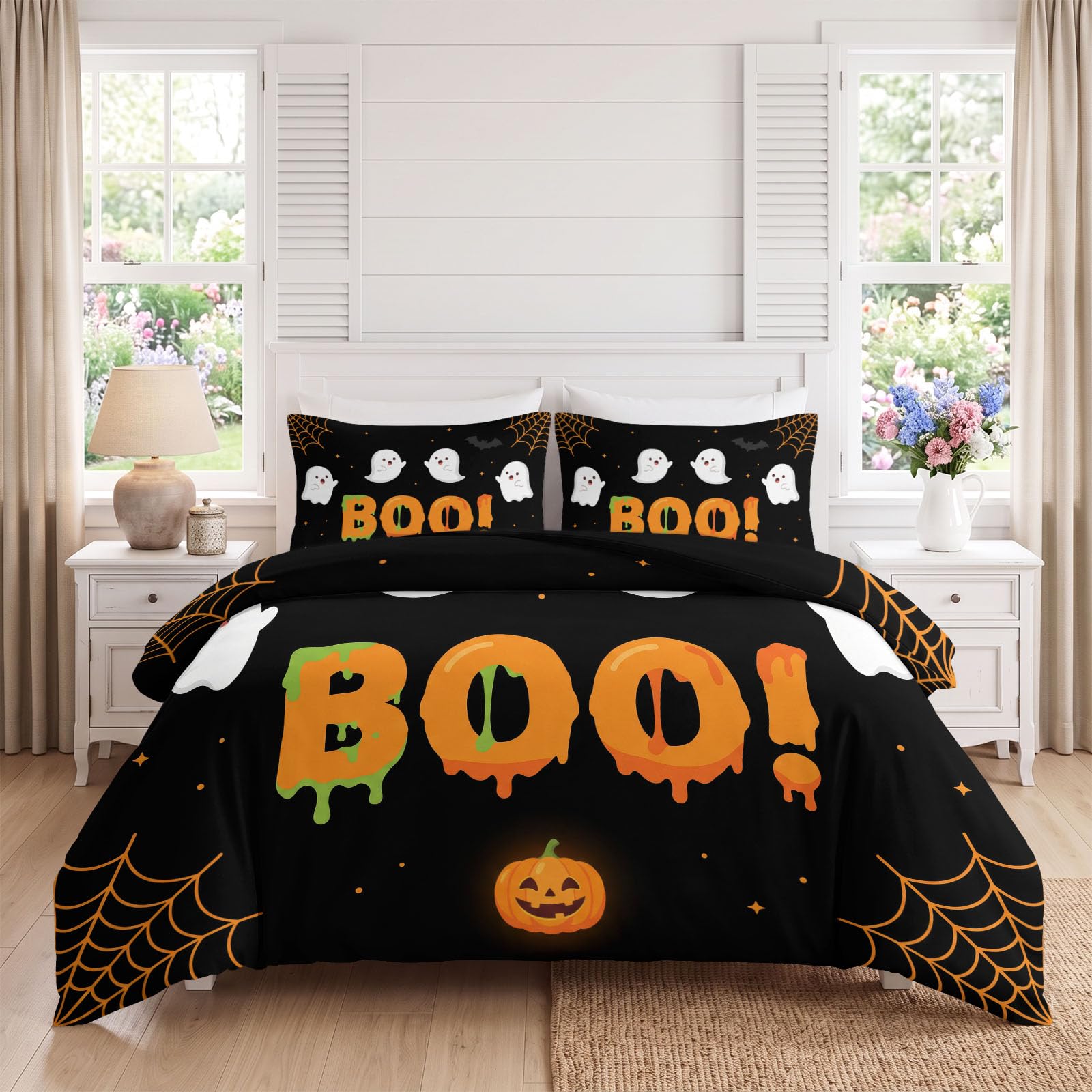 Zestaw poszewek na kołdrę na Halloween 90 x 190 z zamkiem błyskawicznym