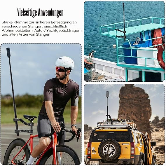 Motorcycle Camera Mount 47 Inch Invisible Stick Compatible with Insta360 X5