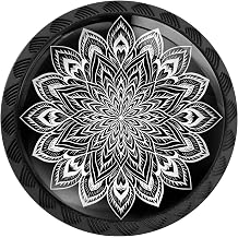 12 Pack White Mandala Flower Cabinet Knobs for Kitchen Bathroom