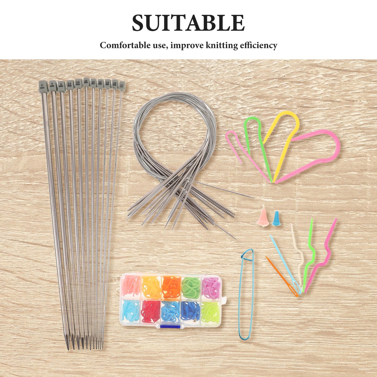 Strumenti per Uncinetto e Maglia Segnapunti Aghi in Metallo e Forniture per Intrecciare Tappeti per Progetti di Creazione Fai da Te
