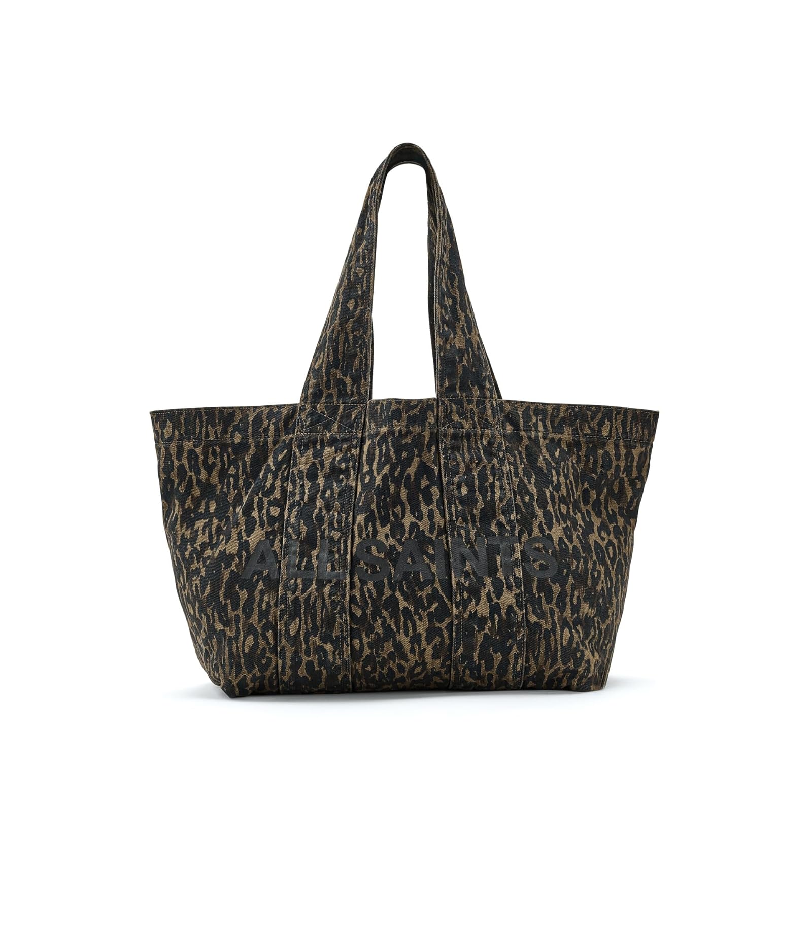 Womans Handbags AllSaints Izzy Leopard Denim Tote 47590₽