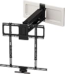 MantelMount MM540 Above Fireplace Pull Down TV Mount - with Patented Heat-Sensor Handles, soundbar Attachment, paintable Covers, auto-straightening, Adjustable Stops, Wire tabs, Swivel & tilt