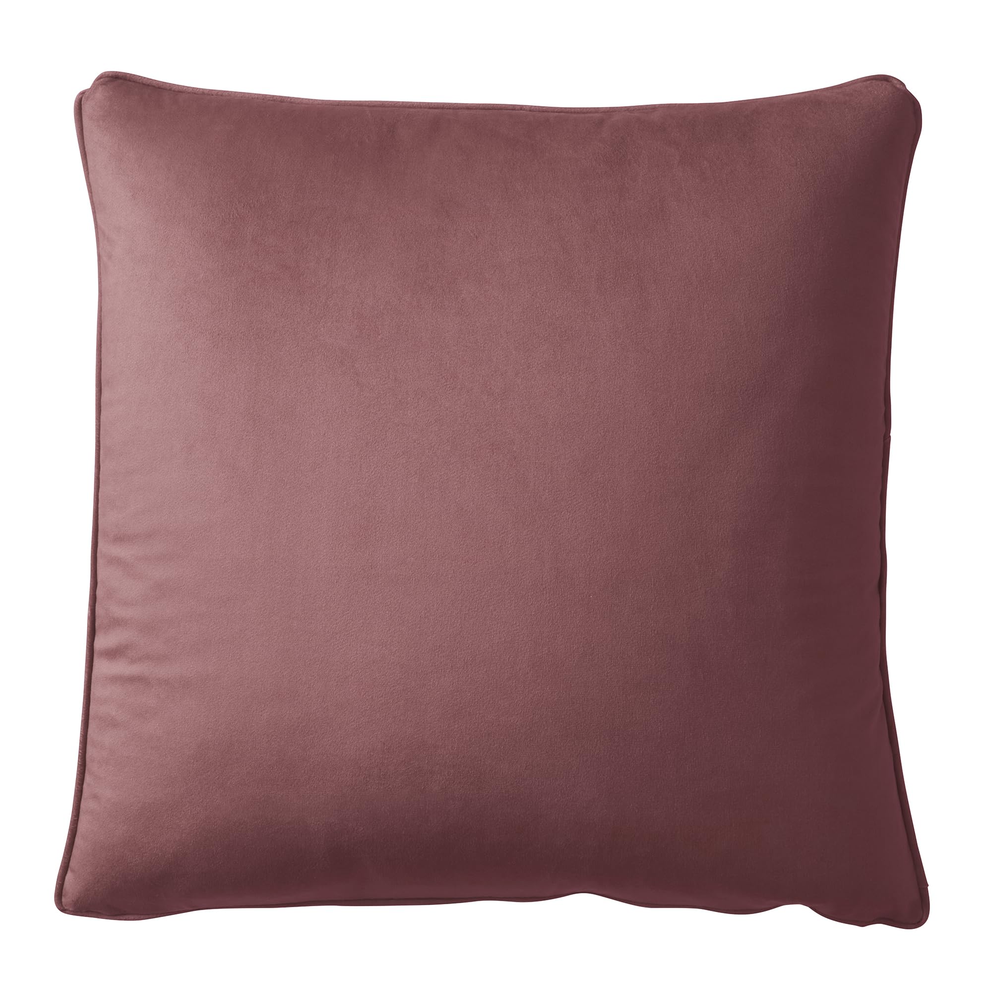 Appletree Heritage Pink Velvet Cushion, 100% Polyester Fill, Plain Dye Style, 55 X 55 Cm, Square, Piped Edges, Polyester Cover, Plain, Adult