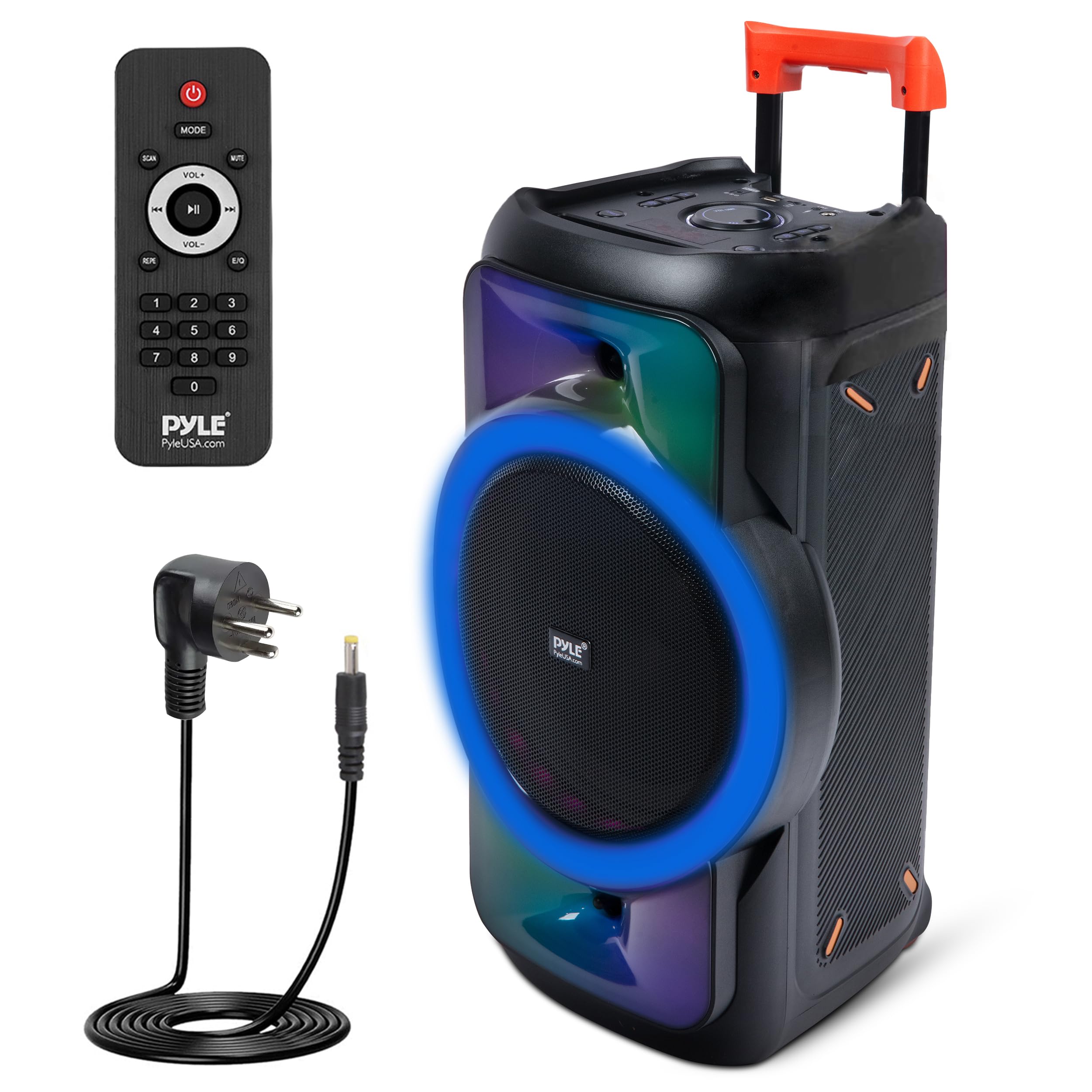 Pyle Bluetooth PA-System - 160W Tragbarer Party-Lautsprecher mit wiederaufladbarem Akku, Mikrofoneingängen & LED-Lichtern, kraftvollen Bässen & klaren Höhen für Karaoke, Events, Fitness, Kurse