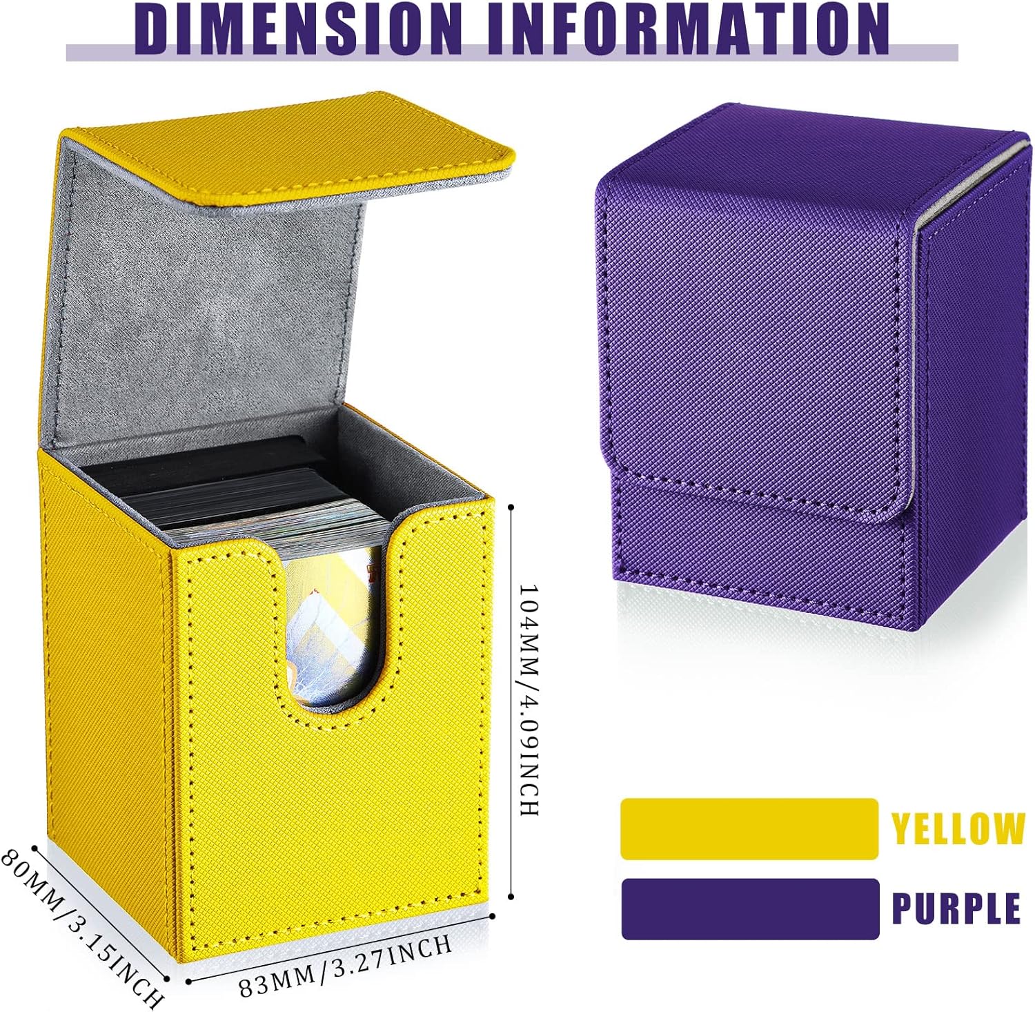 Buy 2 Boxes Leather Deck Card Boxes Large Size Fit 100 Plus Sleeved