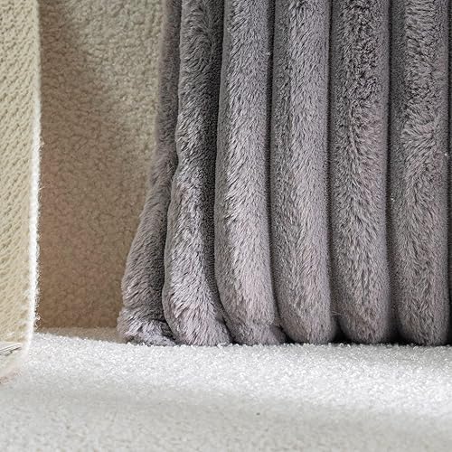 Miniatura 2 de DEELAND - Paquete de 2 fundas decorativas afelpadas de piel sintética para cojín, diseño a rayas para sofá, sillón, dormitorio 12 x 20 pulgadas