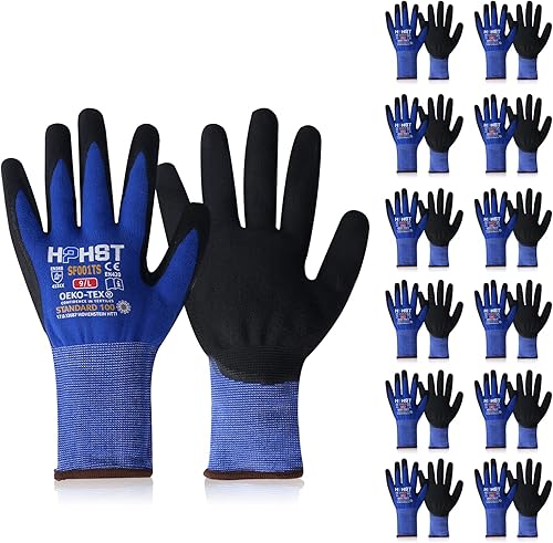 HPHST SF001, ajuste elástico cómodo, agarre eléctrico, tacto inteligente, revestimiento de espuma duradera, 3 pares y 12 pares