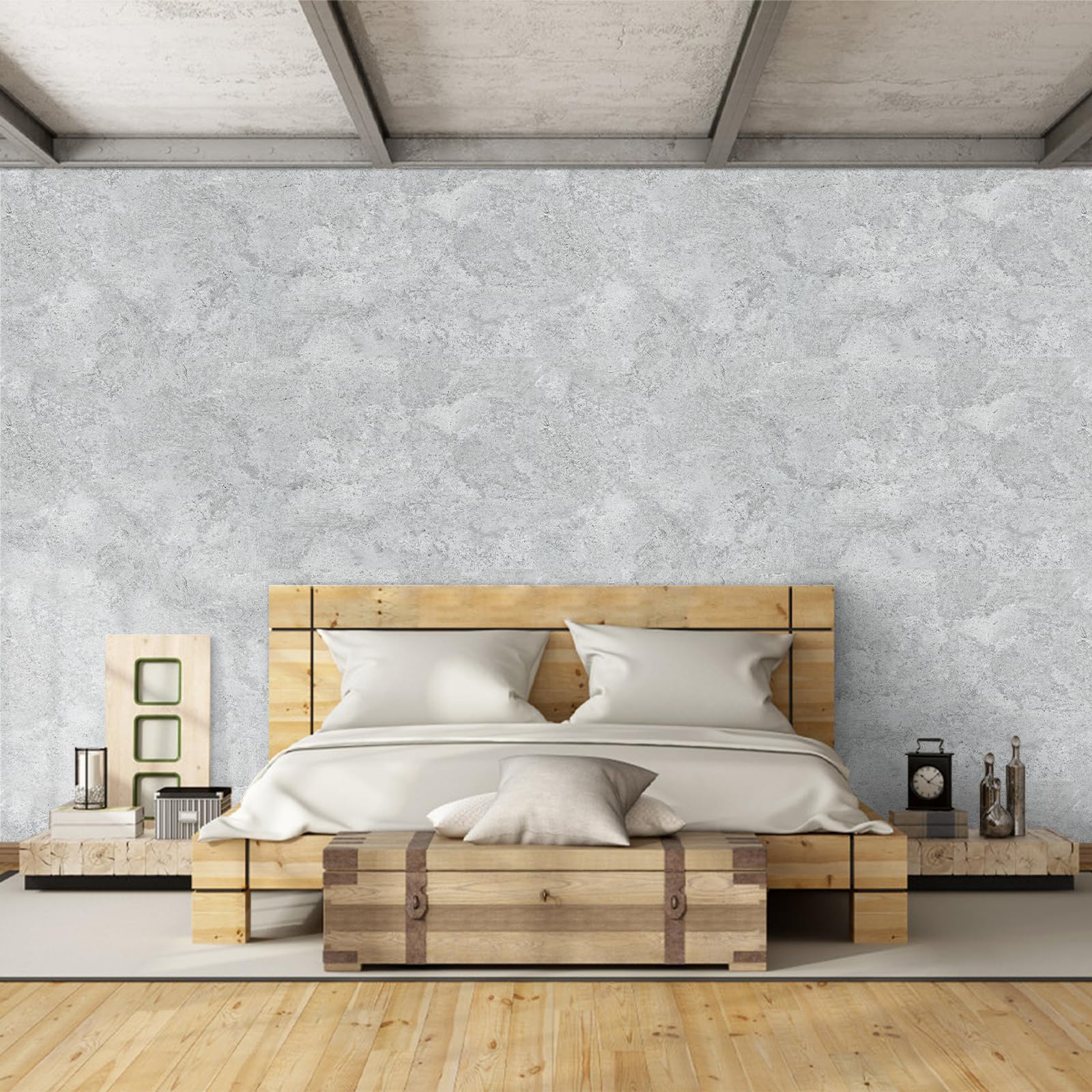 Abyssaly Papier Adhesif pour Meuble Cuisine, Papier Peint Vinyle Adhesif Gris Clair, Imperméable Film Autocollant Meuble pour Murs Armoire Comptoirs Porte 60cm X 600cm