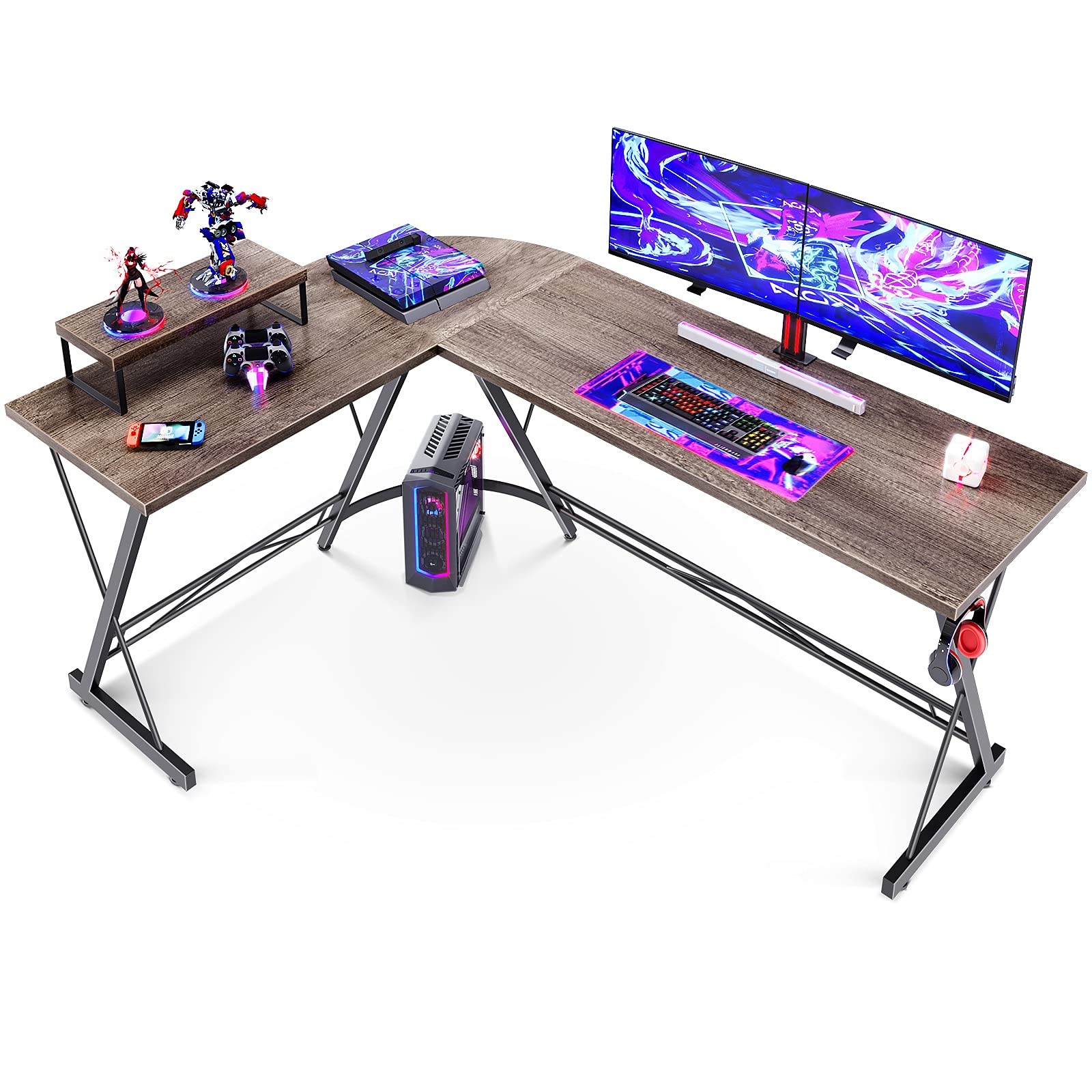 Buy L Shaped Gaming Desk, Home Office Desk with Round Corner Computer
