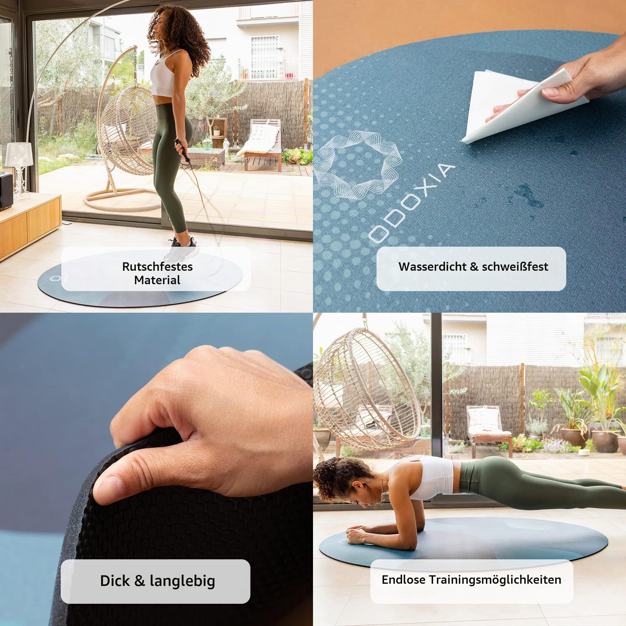Springseil Matte | Jump Rope Mat als Unterlage für das Springseil | Springseilmatte zum Schutz vor Verletzungen, Böden und Lärm | Jump Rope Matte mit Tasche