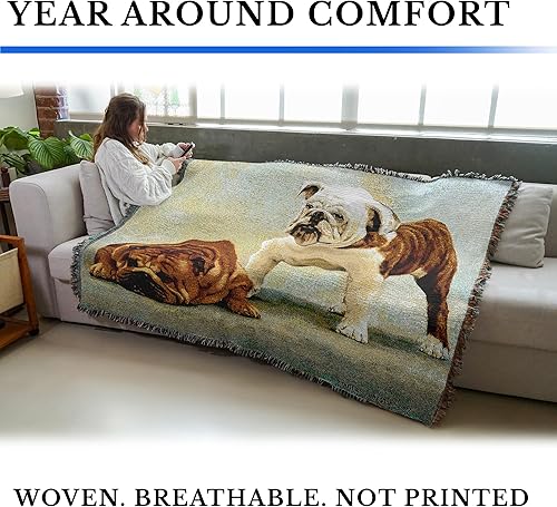 Miniatura 3 de Pure Country Weavers Manta con texto en inglés "I Said I was Sorry Bulldog por Bob Christie", regalo para los amantes de los perros, manta de tapiz