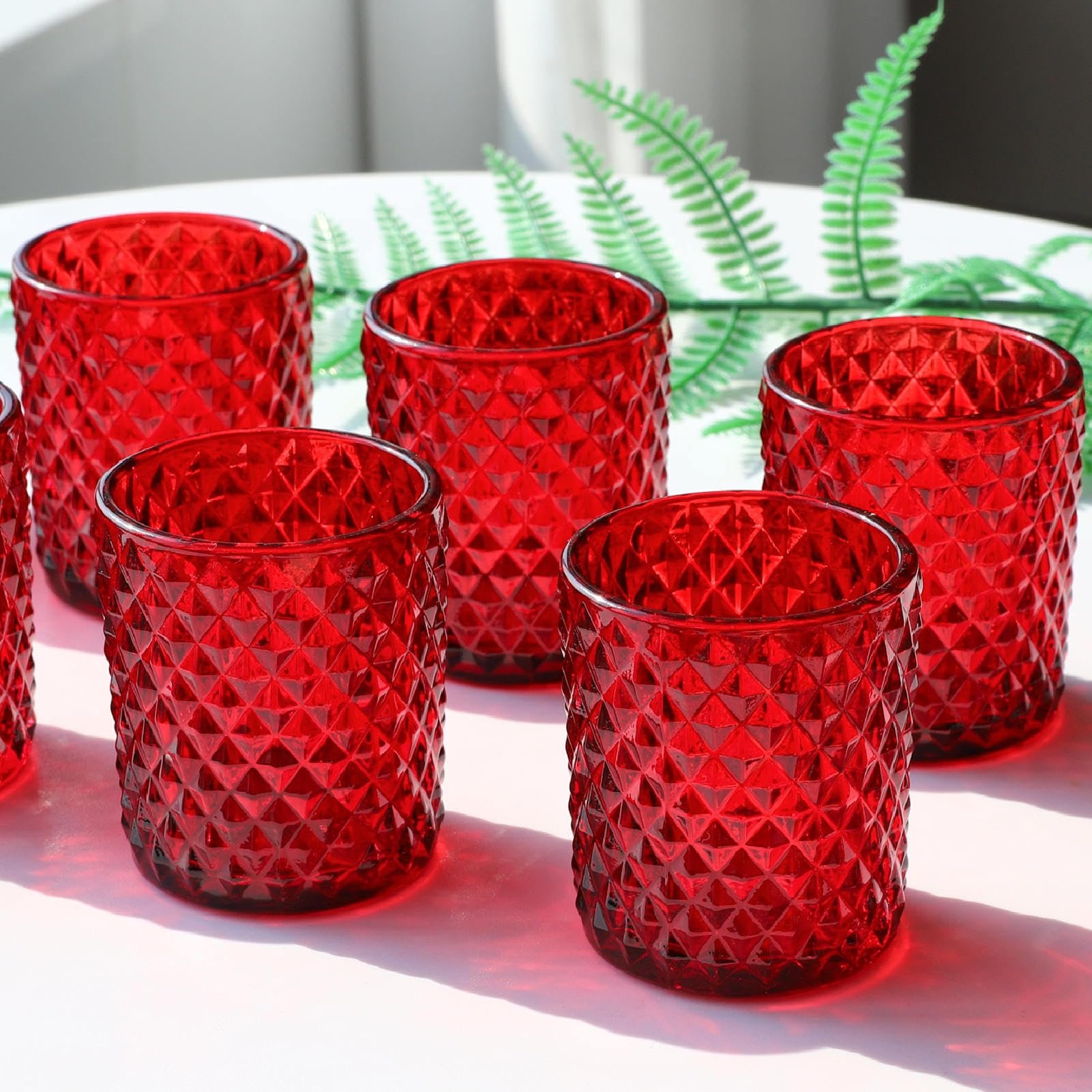 Woho Red Votive Candle Holders Bulk Set of 12 - Image 4