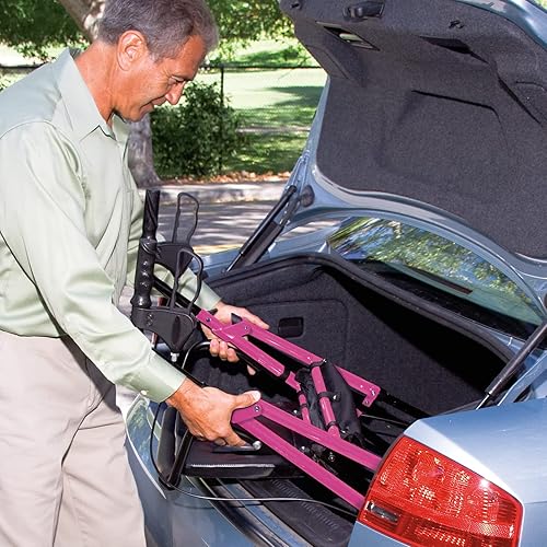 Miniatura 9 de Carex Step 'N Rest - Andador de aluminio para personas mayores, rosa, andador con asiento, con soporte para la espalda, ruedas de 6 pulgadas,