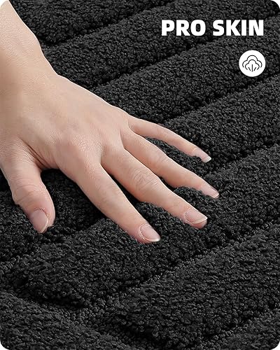 Miniatura 3 de Color G Black Bathroom Rugs Mat, Extra Soft Absorbent Premium Bath Rug, Non-Slip Comfortable Bath Mat, Carpet for Tub, Shower, Bath Room, Machine