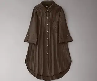 Sheetal Associates Polyester Solid Button Front Shirt Dress for Women || Roll Tab Sleeve & Collared Neck Flared Dress || O...