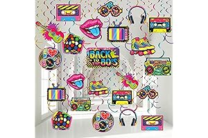 80s Throwback Decorations: 53-Piece Neon Party Atmospherics