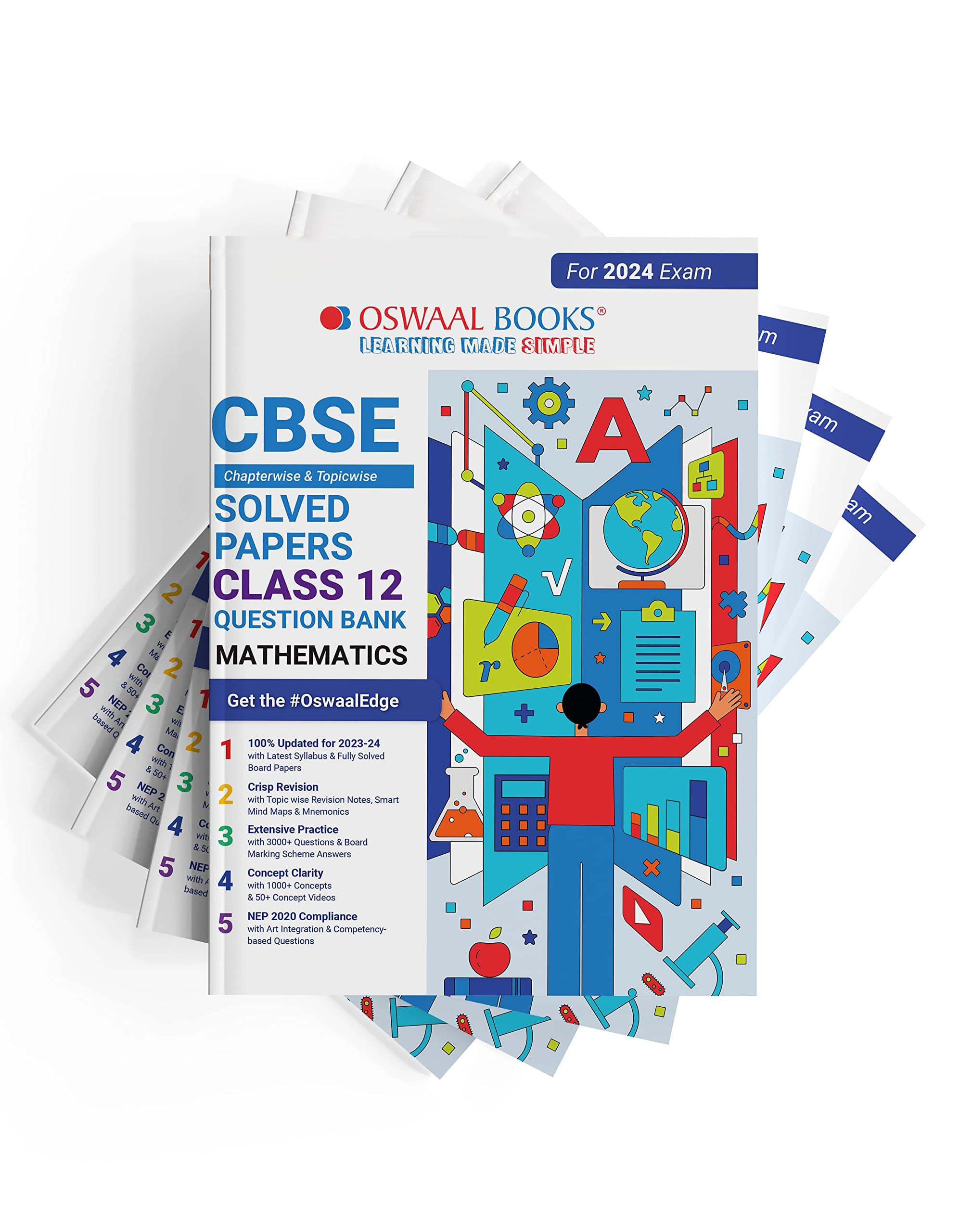 Oswaal CBSE Question Bank Class 12 English, Physics, Chemistry & Mathematics (Set of 4 Books) (For 2024 Board Exams) Product Bundle – 1 May 2023