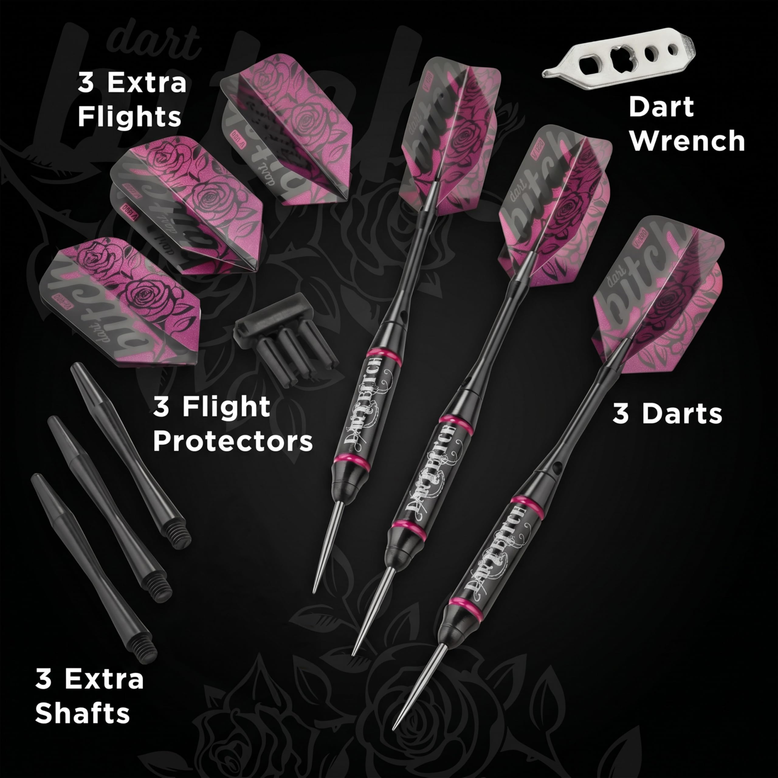 Viper rzutki ze stalową końcówką do przechowywania/etui podróżne: Dart Bitch, 22 gramy