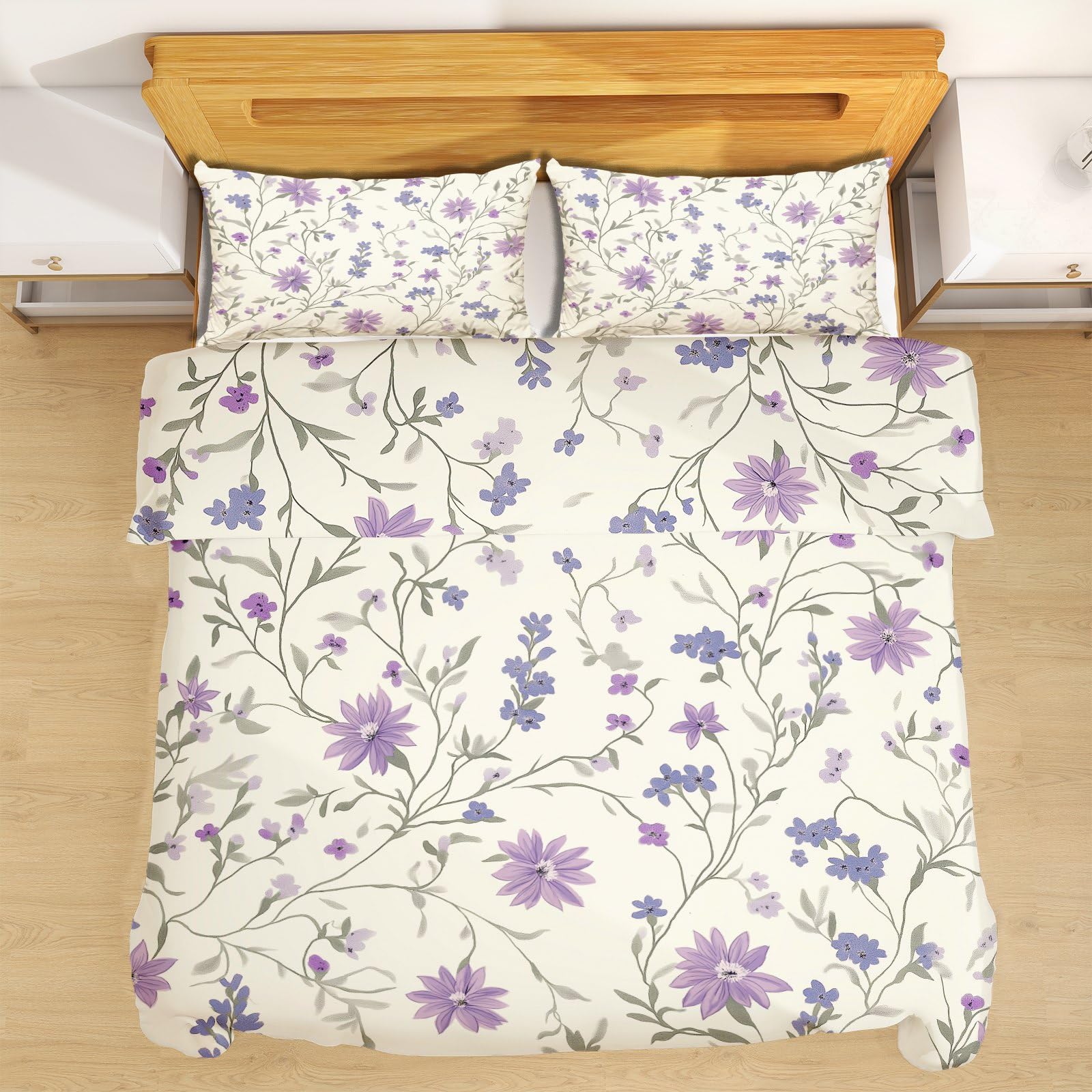 Housse de Couette 140x200 cm Anti-Glissement avec Fermeture Éclair Robuste