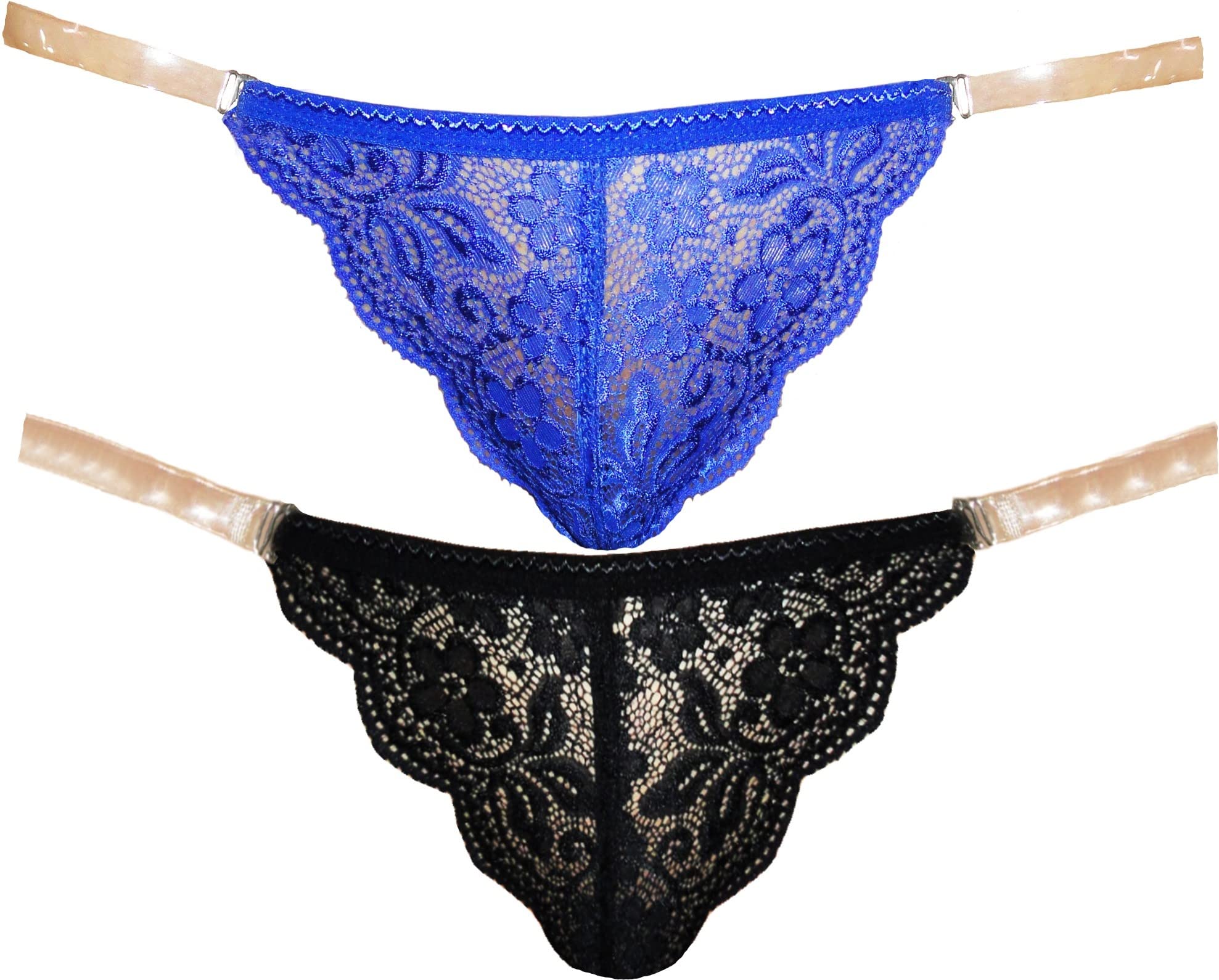 selfcare Women Black, Blue Self Design Cotton Blend Thong Panty Pack of 2 (SN0753-FS)-picture-53