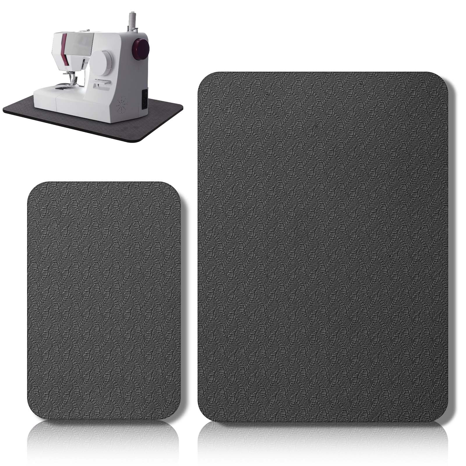 Sewing Machine Mat Pedal, 15" X 20" and 9" X 14", Black