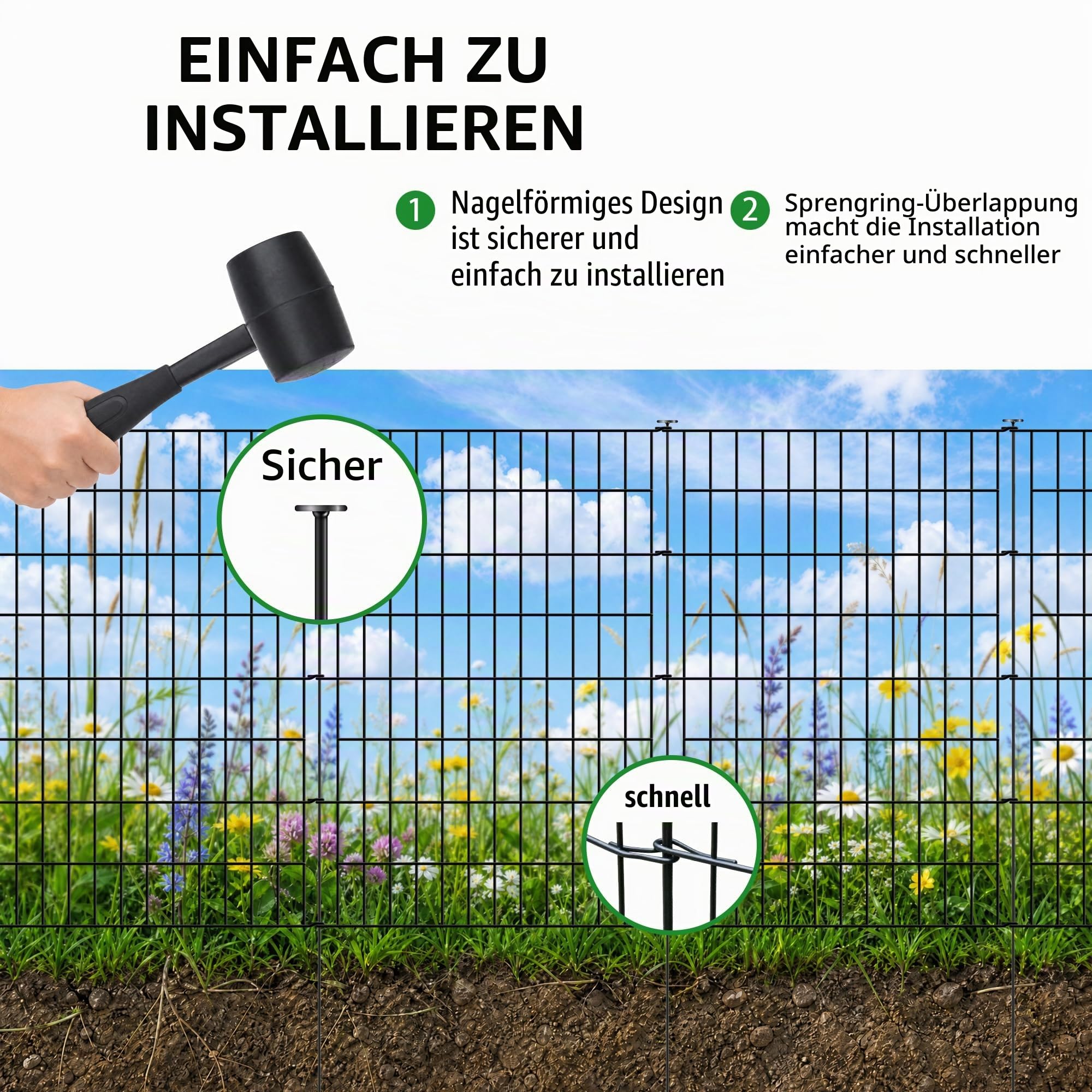 Thealyn Gartenzaun, 5 Paneele, rostfreies Metall, für Hunde, Haustiere, Tierbarriere, Gartenzaun, Bordüre für Hof, Terrasse, Blumenbeet, 101 cm H x 71 cm B (5 Paneele, Länge 3,5 m)