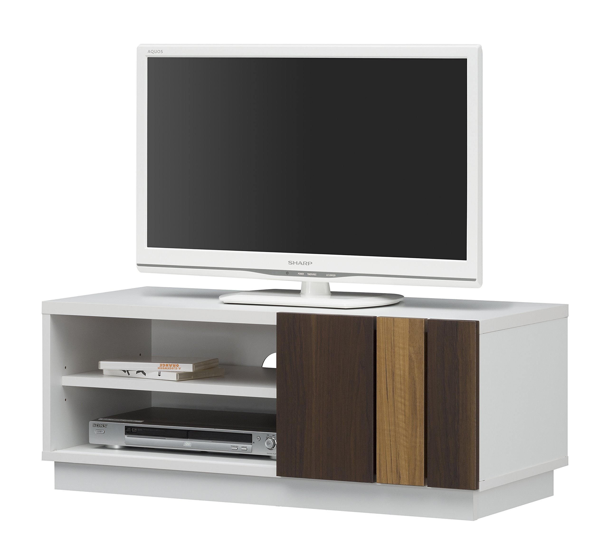 Shirai Sangyo TL1-3590SDWH TV Stand, AV Board, 32 V Shape, White, Width 35.4 x Height 13.8 x Depth 15.6 inches (90 x 35 x 39.6 cm)