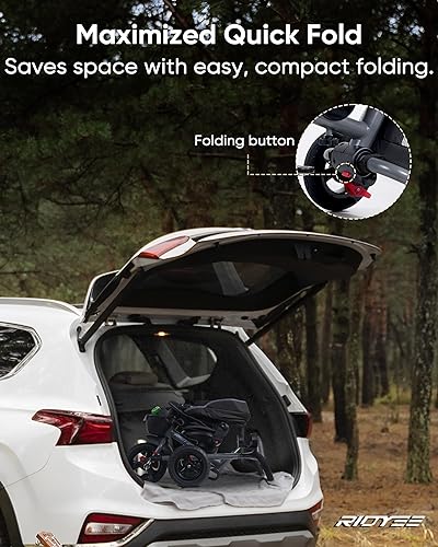 Miniatura 7 de Triciclo plegable 7 en 1 para niños de 18 meses a 5 años, cochecito de triciclo con frenos dobles, neumático de goma todo terriano, triciclo para