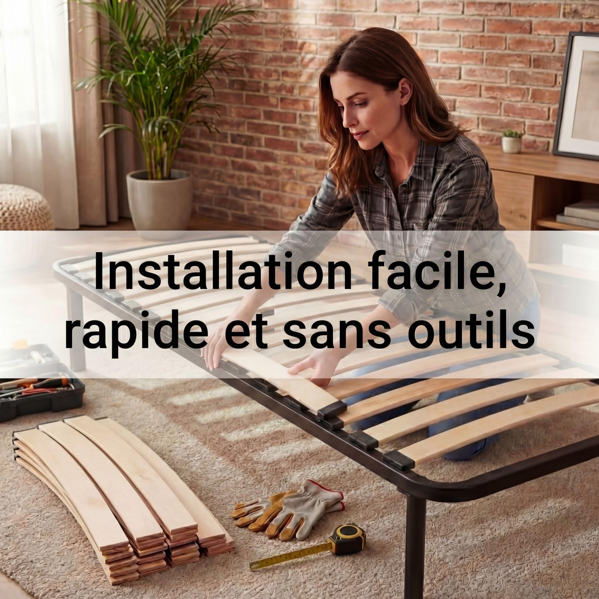 EBAC Literie Lot de 10 Lattes pour sommier et lit | 680x53x8 mm | Bois hêtre Durable - 7 Plis | Remplacement - Rechange - Renfort pour sommier/bz/clic clac/canapé