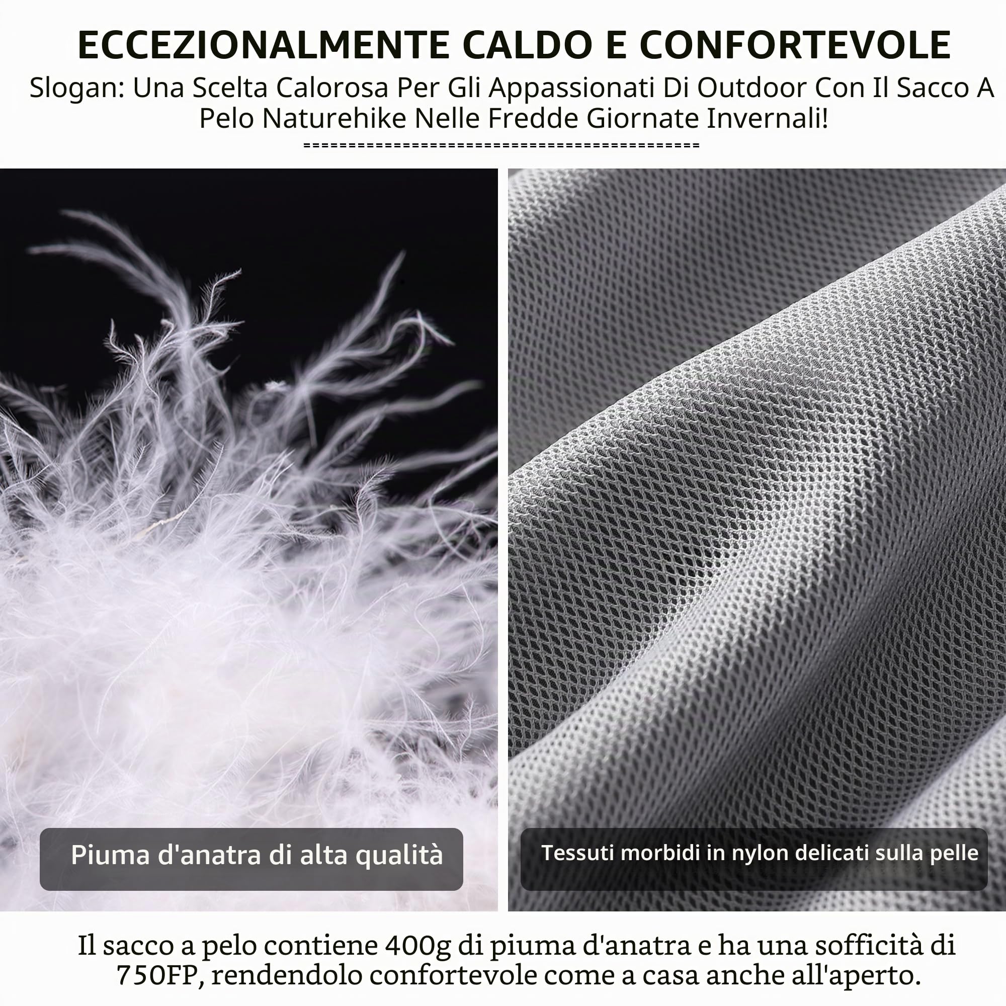 Naturehike Sacco a Pelo per Adulti, Ragazzi, per 3-4 Stagioni, Leggero, Impermeabile, Ultra-caldo Sacco a Pelo a Mummia per Interni, Campeggio, Escursionismo, Zaino in Spalla, Alpinismo
