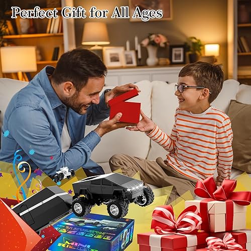 Miniatura 7 de Mini auto a control remoto para niños, juguete de aleación a escala 164, camión RC de 2.4 GHz, juguete de camión monstruo de control remoto, regalo