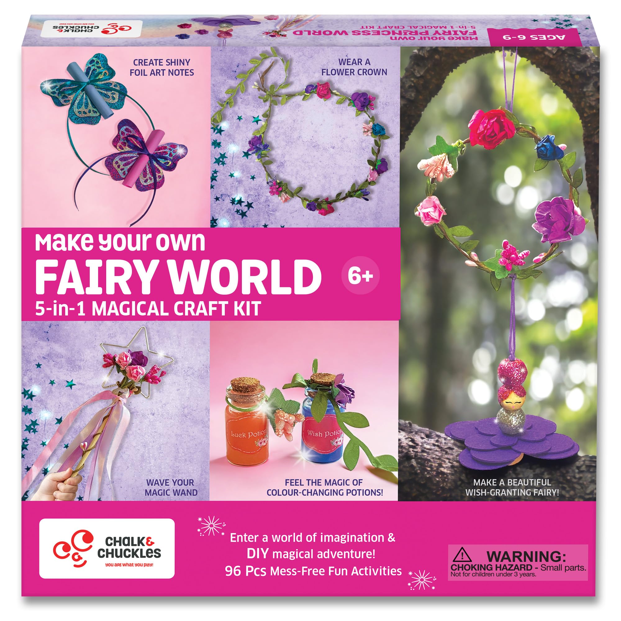 Chalk and Chuckles Paper Art and Craft Kit,Make Your Own Fairy Princess World,5-in-1 DIY Creative Activity Kit for Kids,Gifts for Girls,Boys Ages 4,5,6,7,8,9-Magical Toys for Kids,Multicolor (B0CMQRLPRG) Amazon Price History, Amazon Price Tracker