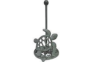 De Leon Collections Cast Iron Sea Turtle Beach Paper Towel Holder