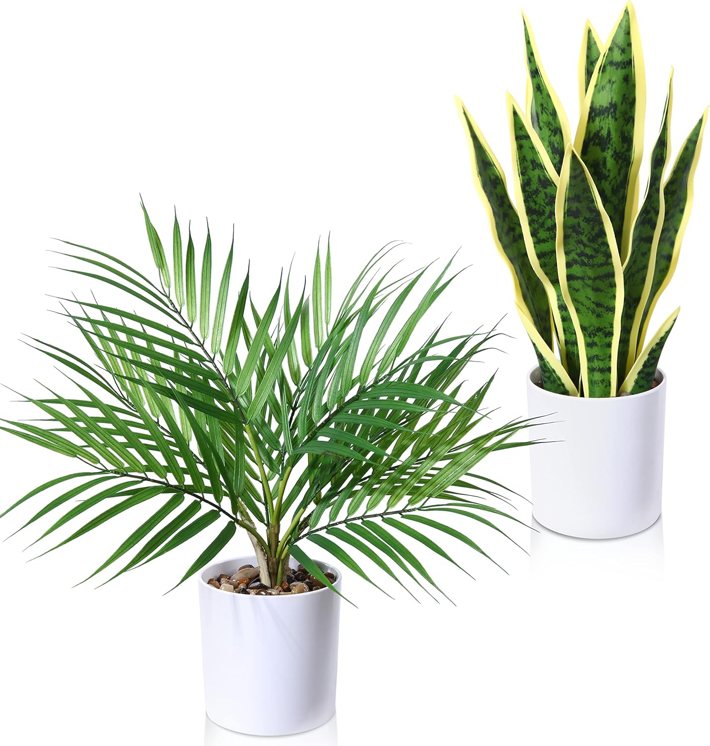 Kazeila 2pcs Artificial Potted Plants,16 in Fake Snake