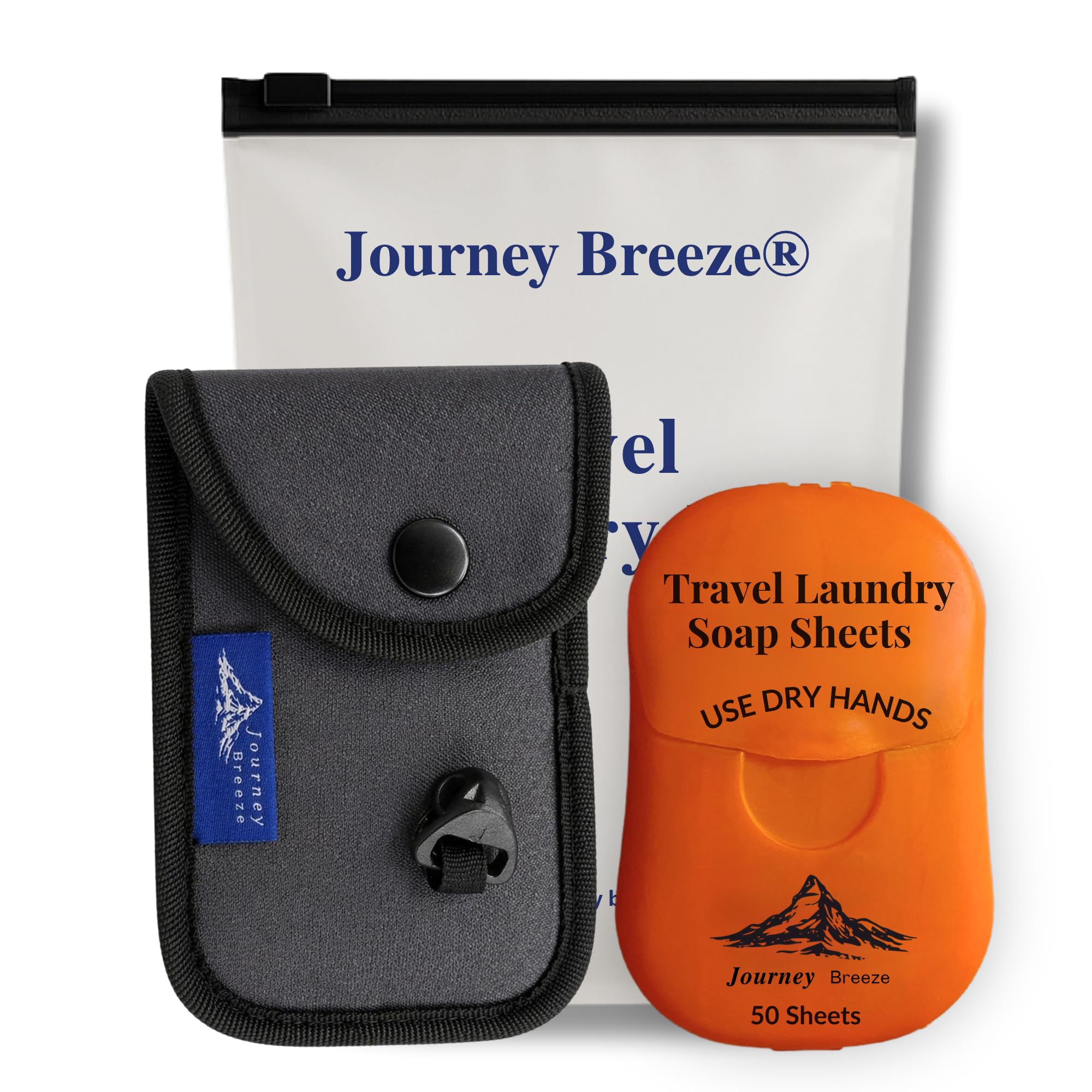 Travel Laundry Detergent Sheets and Travel Clothesline – Laundry Detergent Sheets 50-Count + Portable Clothesline for Hotels, Cruises &amp; Camping, Compact Sink Laundry Set for Trips &amp; Small Spaces
