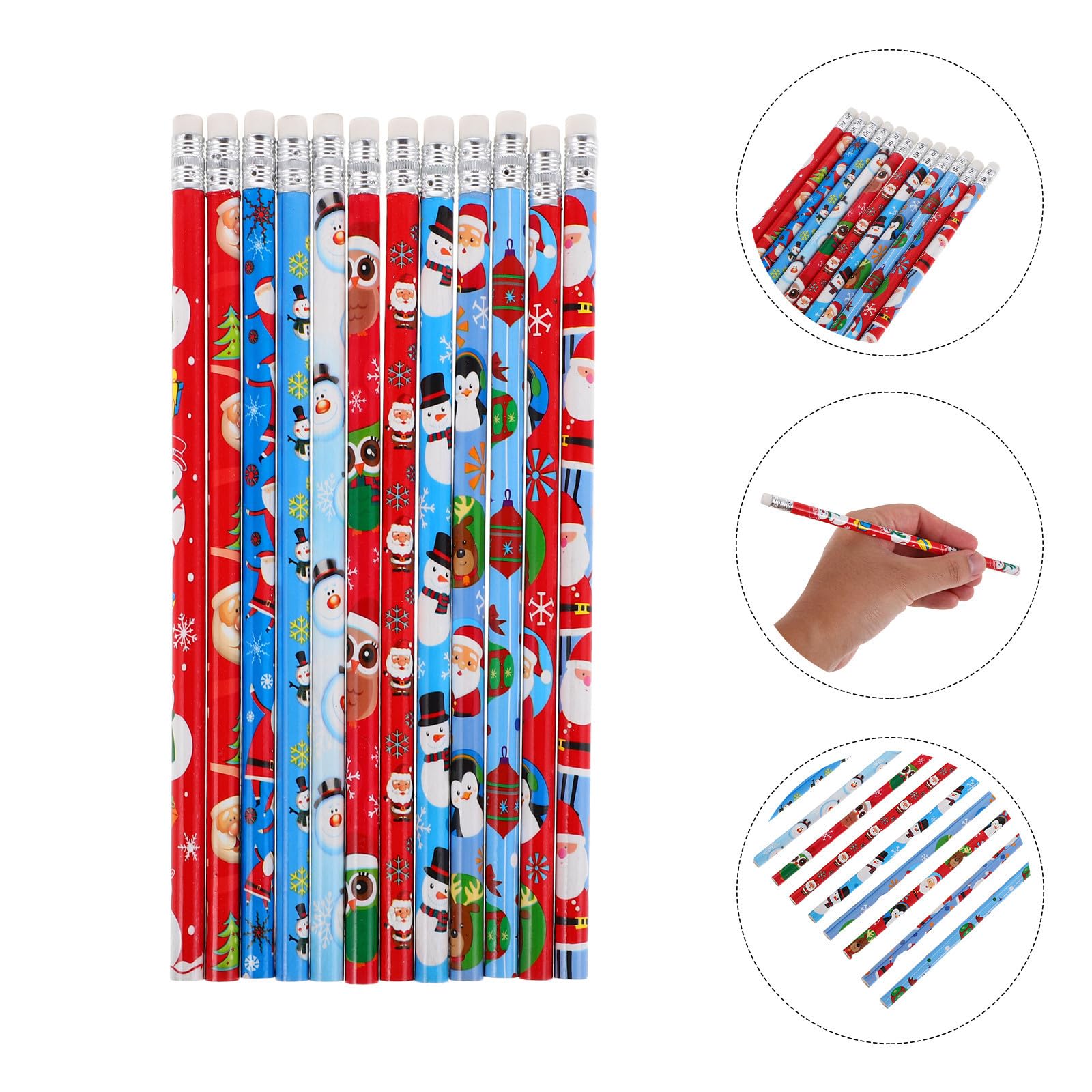 Cabilock 288 Weihnachts Bleistift mit Kawaii Design Komfortabler Griff und Verschmierungsfrei für Schulfeiern
