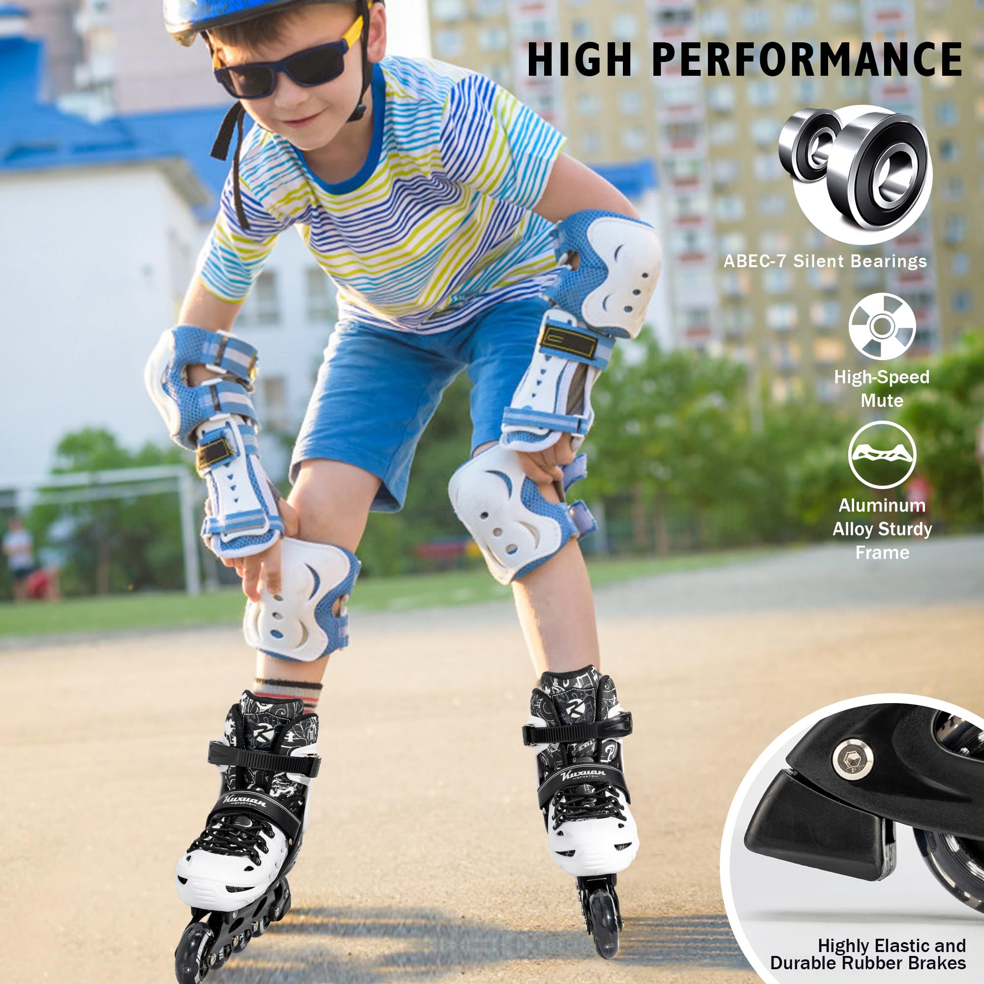 Kuxuan Skates Patines en línea para niños ajustables