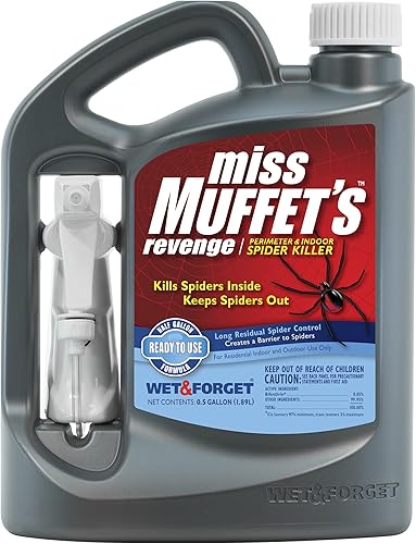 Miniatura 2 de Wet & Forget 803064 Miss Muffet's Revenge - Asesino de arañas para interiores y exteriores con rociador adjunto, 64 onzas líquidas, listo para usar