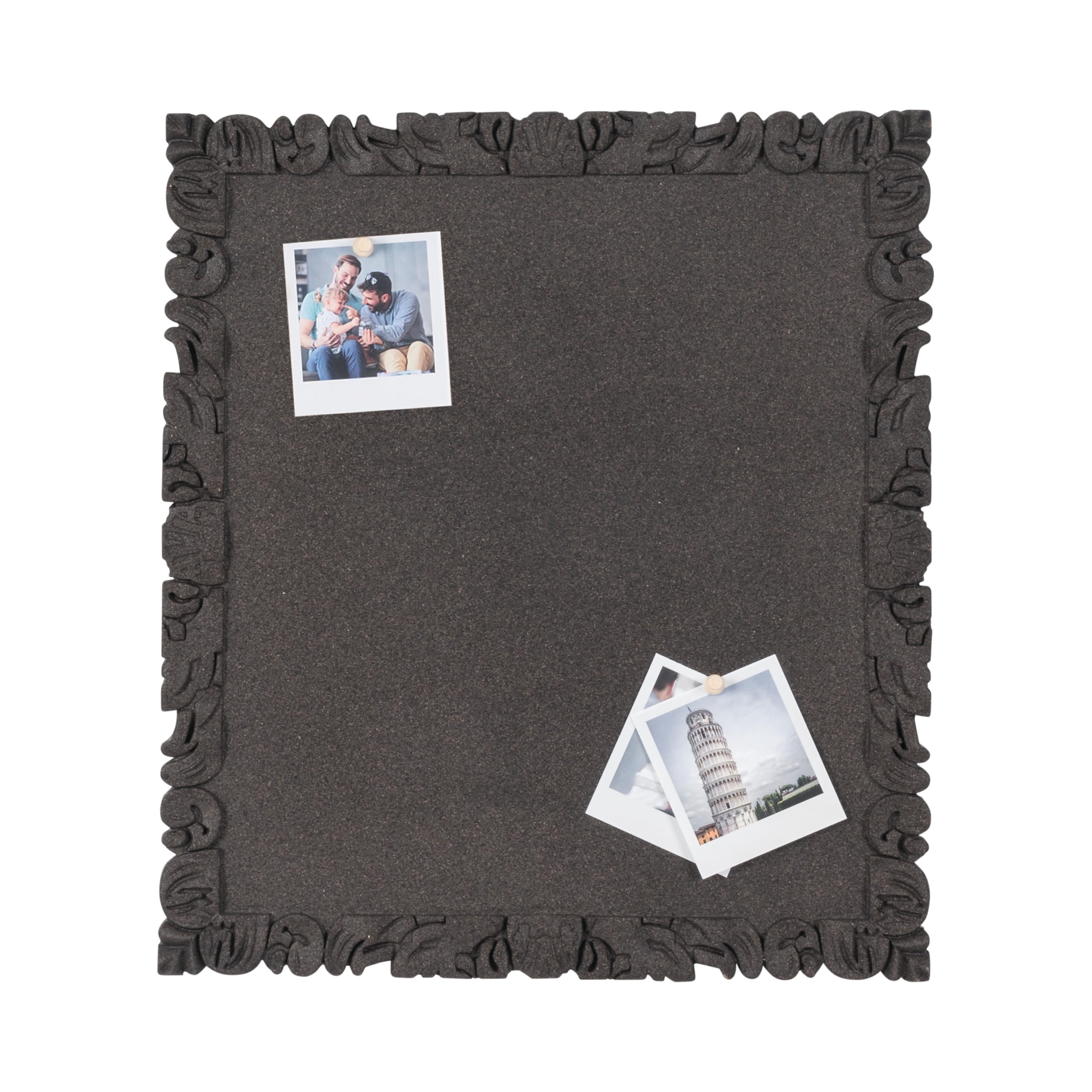 Bi-Office Quadro In Sughero RocoCork, Pannello In Sughero è Autorigenerante E Riciclabile, Colore Nero, 45x40 cm