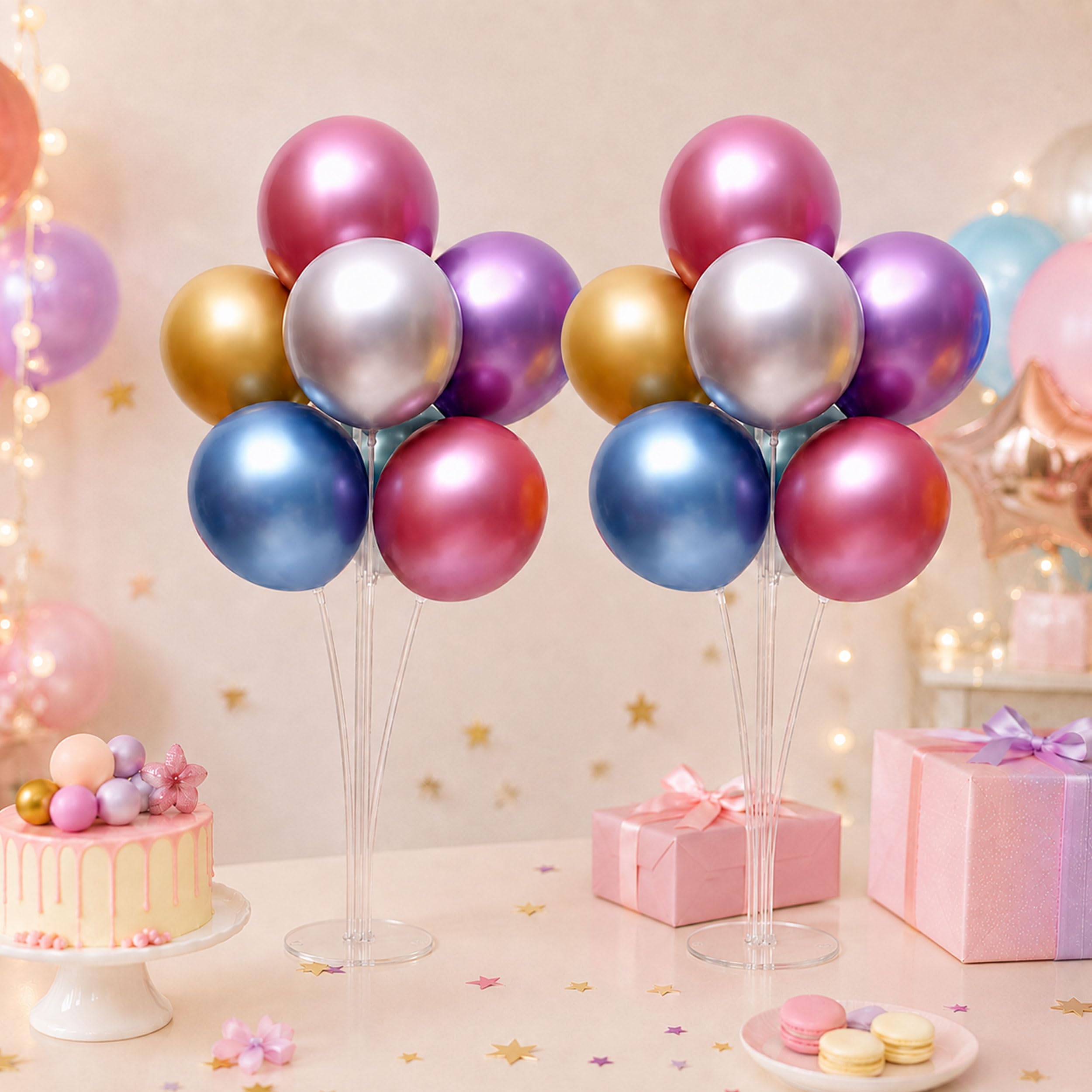 JOYYPOP 4 Sets Balloon Stand Kit For Table, Balloon Sticks with Bases — Amazon image 3