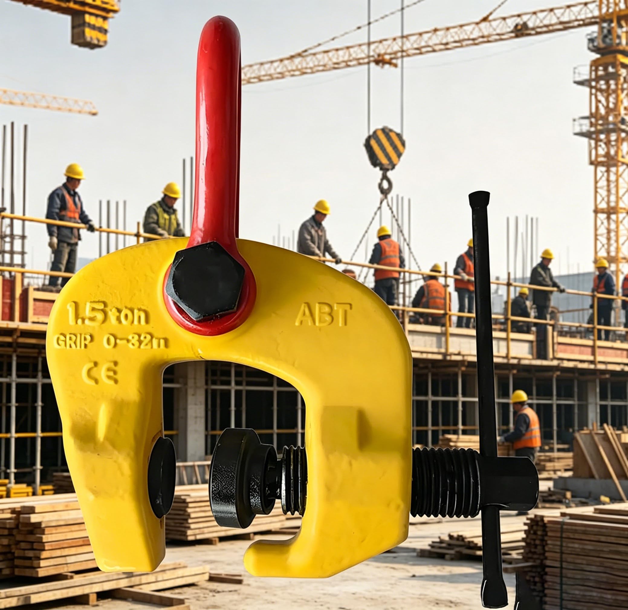 WDDBFL Multi-Purpose Lifting Clamp, with Wear Resistant Jaw, 4400 6600 Pound Capacity, Reliable Hoisting Accessory for Construction Metal Workshop 1.5T