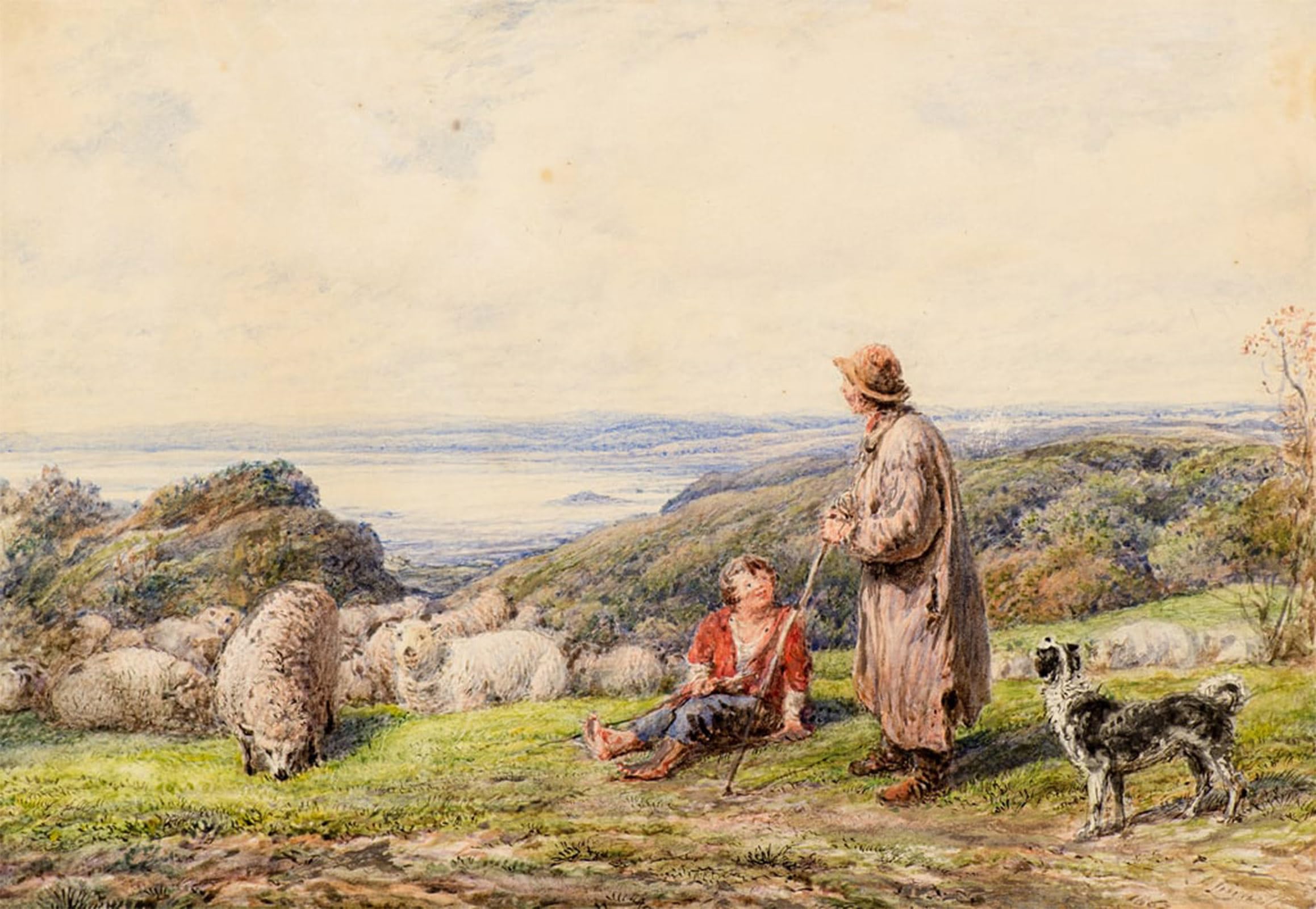 Tableaux imprimer affiche d'art le berger de Linnell sur toile de qualité