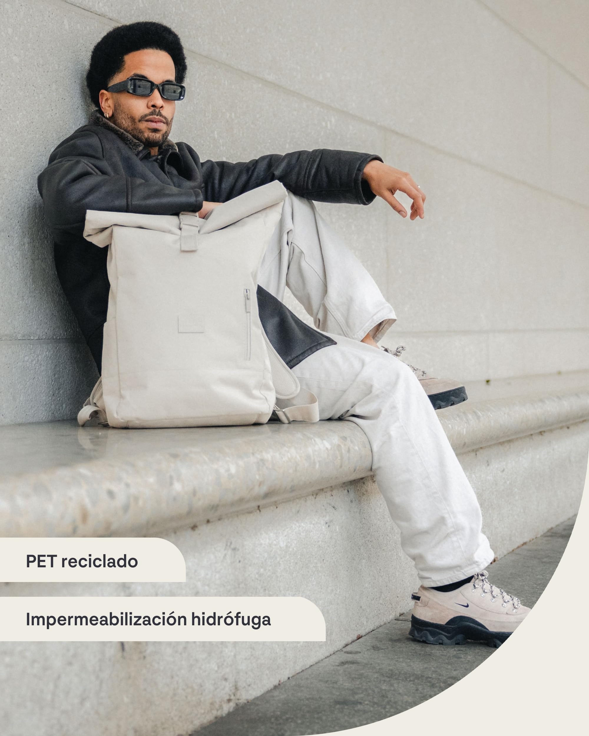 Johnny Urban Mochila Mujer Hombre - Robin Medium - Roll Top Grande para Escolar, Universidad, Trabajo - Compartimento para Portátil - Impermeable