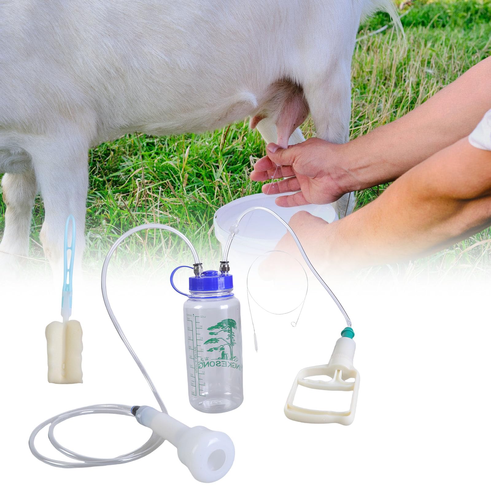 Mungitrice per bovini di capra leggera della pompa di vuoto della mungitrice portatile della capra per la piccola azienda agricola e la raccolta del latte Strumento di mungitura leggero