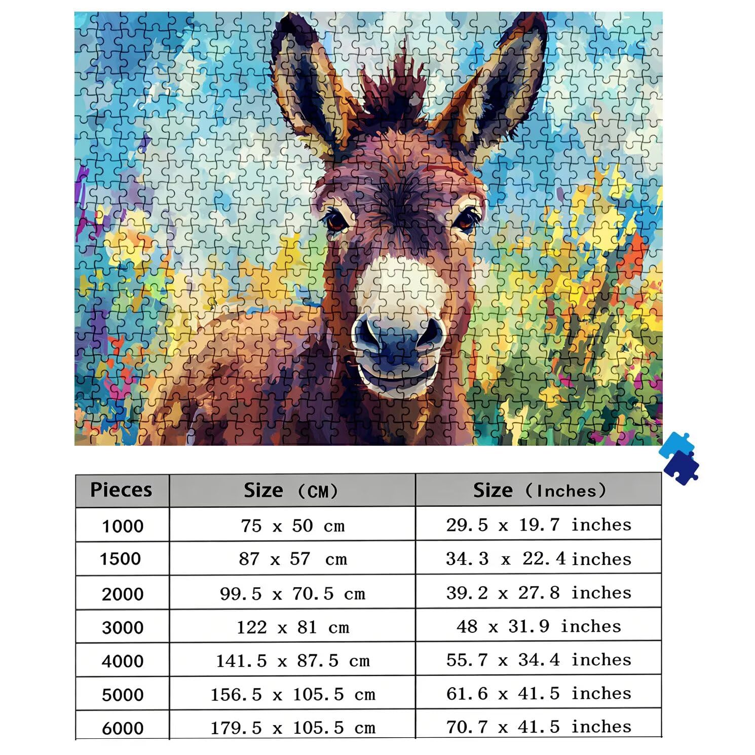 Puzzle 1500 elementów dla dorosłych, abstrakcyjne zwierzątko Trudne i kolorowe drewniane puzzle, duża łamigłówka 87 x 57 cm, antystresowa gra z plakatem, dekoracja ścienna do domu, prezent urodzinowy