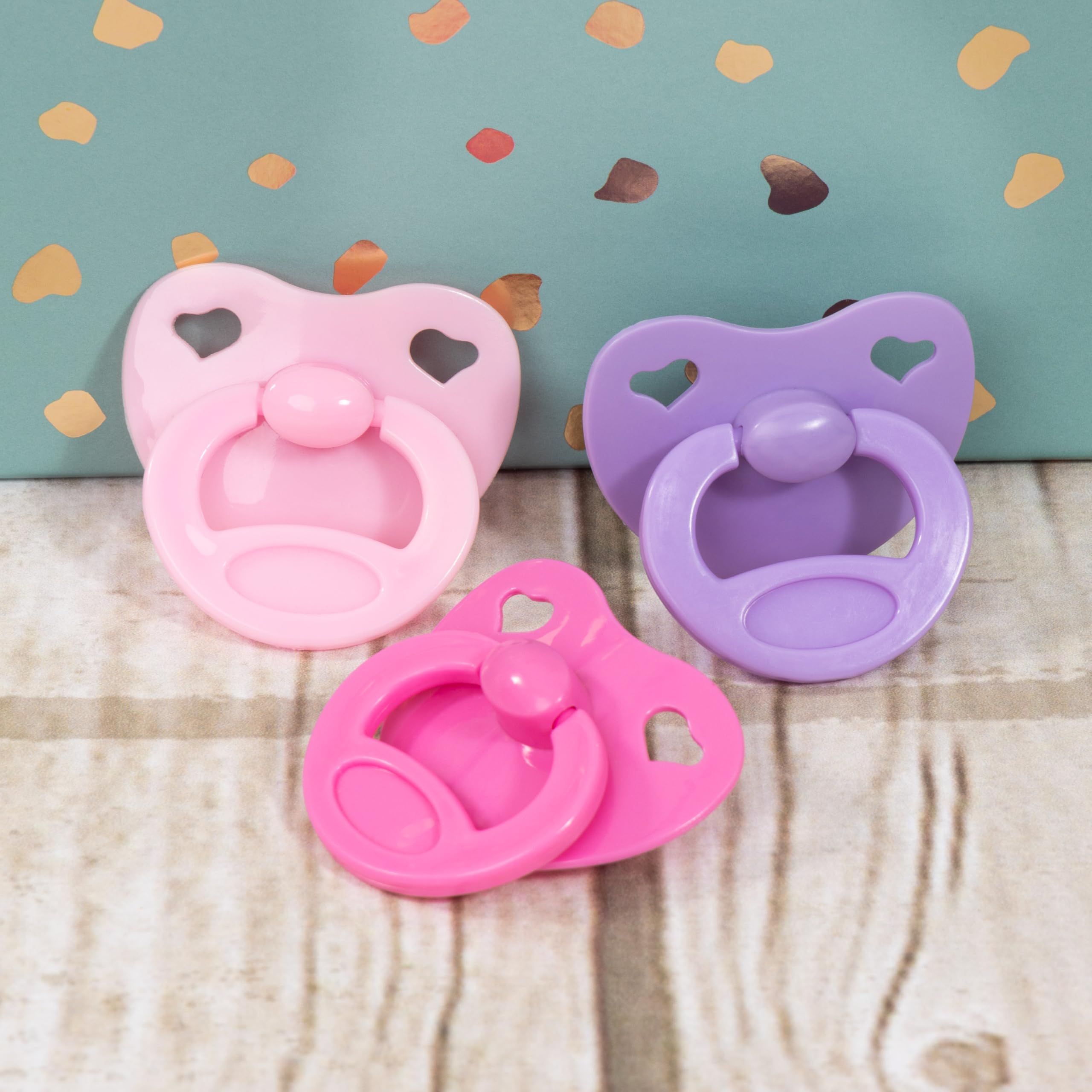smoczki dla lalek, akcesoria dla lalek bobas, opakowanie 3 sztuki | Smoczek dla lalek, smoczek dla lalek, akcesoria dla lalek, różowy, fioletowy, różowy