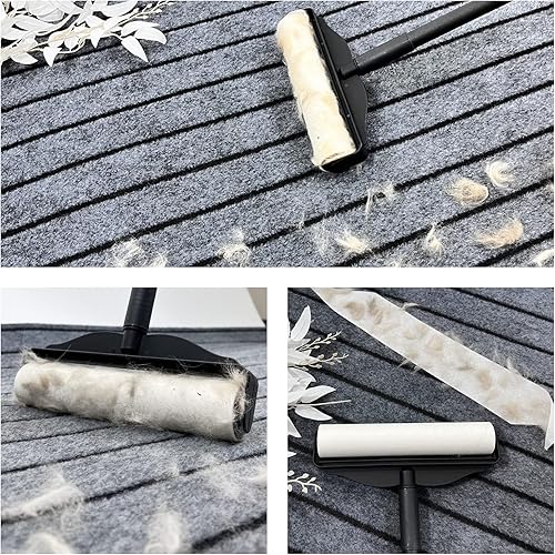Miniatura 10 de RIKMSS Rodillos de pelusa grandes 95 pulgadas de ancho para limpiar alfombras de piso para pelo de mascotas extra pegajosos removedor de pelo de