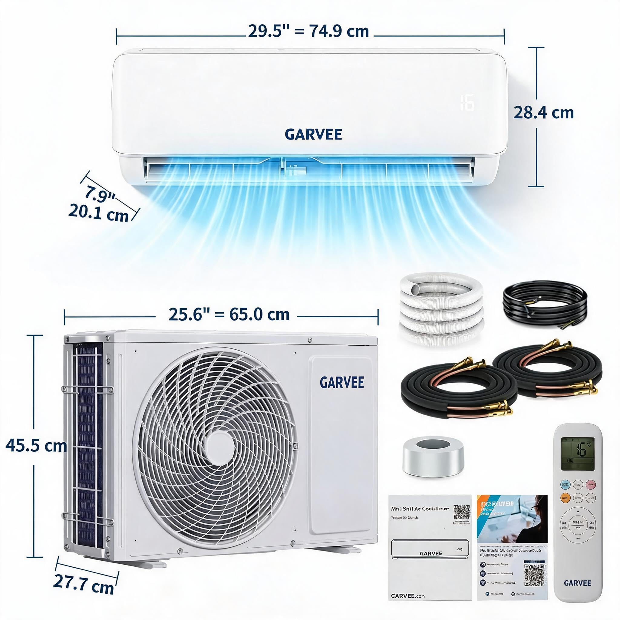 Split-Klimaanlage 12000 BTU (3,5 kW) Inverter mit Kühlen & Heizen, Energieeffizienzklasse A++/A++, sehr leiser Betrieb, Kältemittel R32, Wandmontage mit Quick Connect, WiFi & App-Steuerung, Time