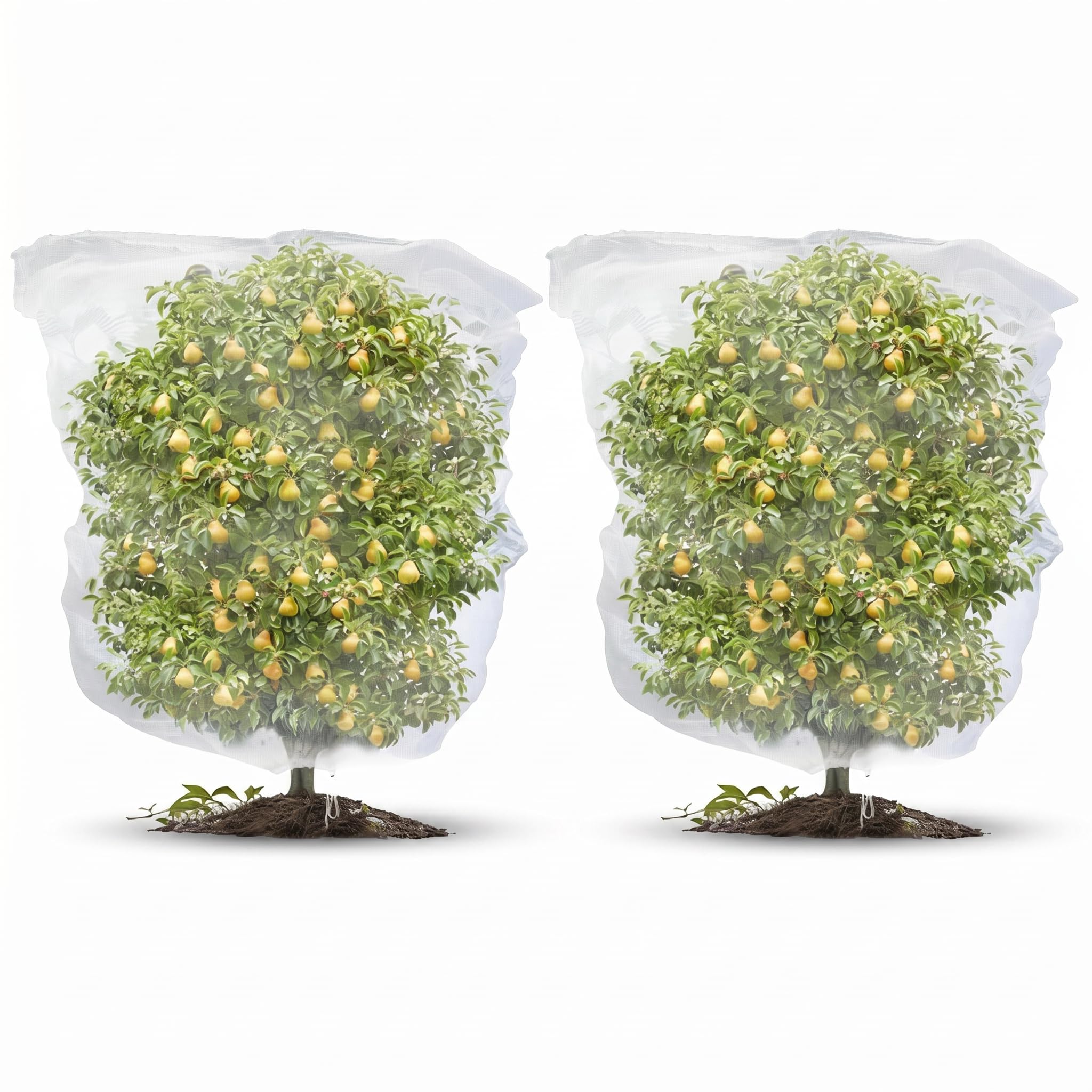 2PCS Fruit Tree Netting Bird Protection, Bird Netting for Garden, Fruit Trees Cover Frame Bags with Drawstring for Small Bush Vegetables Strawberry Net (120 * 140cm)